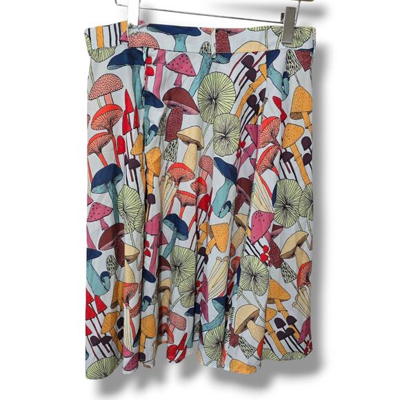 L.A. Soul Dresses & Skirts - L.A Soul women's multicolor mushroom all-over print a-line swing midi skirt